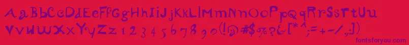 Carrickdancing Font – Purple Fonts on Red Background