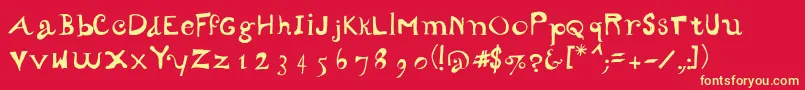 Carrickdancing Font – Yellow Fonts on Red Background