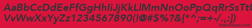 AvenirLt86HeavyOblique Font – Black Fonts on Red Background