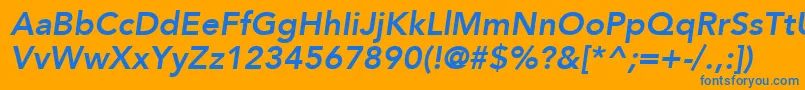 AvenirLt86HeavyOblique Font – Blue Fonts on Orange Background