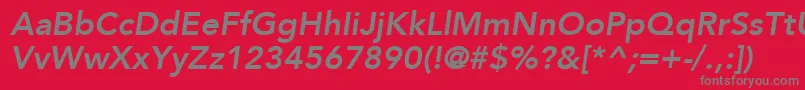 AvenirLt86HeavyOblique Font – Gray Fonts on Red Background