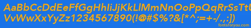 AvenirLt86HeavyOblique Font – Orange Fonts on Blue Background