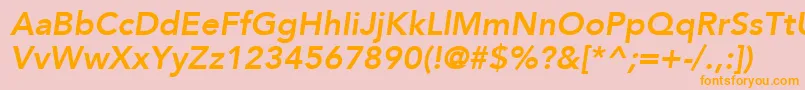 AvenirLt86HeavyOblique Font – Orange Fonts on Pink Background