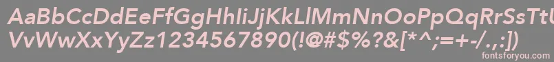Шрифт AvenirLt86HeavyOblique – розовые шрифты на сером фоне