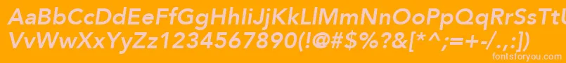 AvenirLt86HeavyOblique Font – Pink Fonts on Orange Background