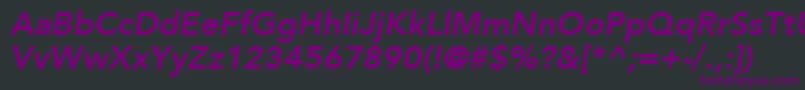 Шрифт AvenirLt86HeavyOblique – фиолетовые шрифты на чёрном фоне