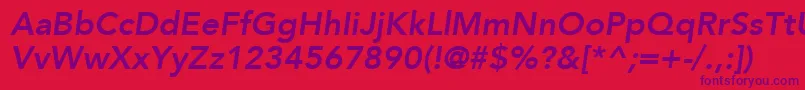 AvenirLt86HeavyOblique Font – Purple Fonts on Red Background