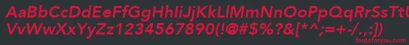 AvenirLt86HeavyOblique Font – Red Fonts on Black Background