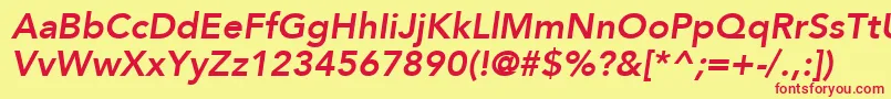 AvenirLt86HeavyOblique Font – Red Fonts on Yellow Background