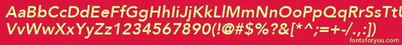 AvenirLt86HeavyOblique Font – Yellow Fonts on Red Background
