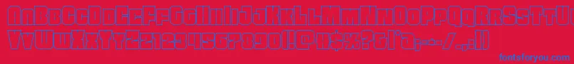 Funkmachineout Font – Blue Fonts on Red Background