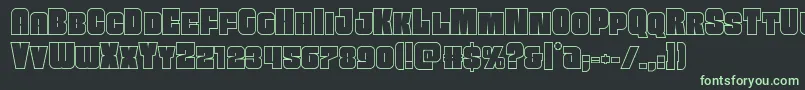 Funkmachineout Font – Green Fonts on Black Background