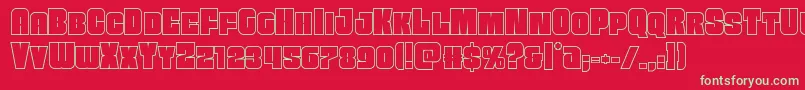 Funkmachineout Font – Green Fonts on Red Background