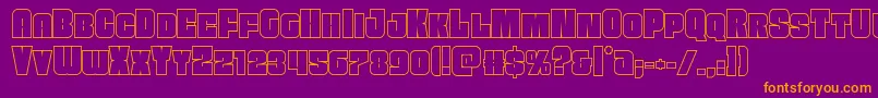 Funkmachineout Font – Orange Fonts on Purple Background