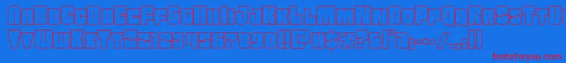 Funkmachineout Font – Red Fonts on Blue Background