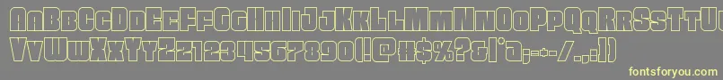 Funkmachineout Font – Yellow Fonts on Gray Background