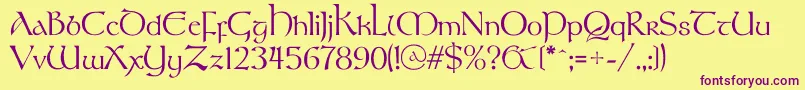 Stonehengec Font – Purple Fonts on Yellow Background