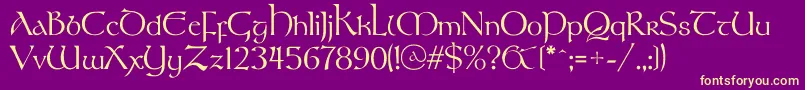 Stonehengec Font – Yellow Fonts on Purple Background