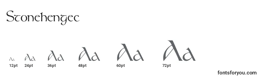 Размеры шрифта Stonehengec