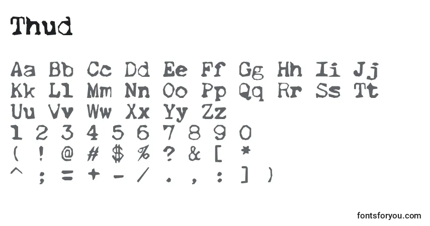 Thudフォント–アルファベット、数字、特殊文字