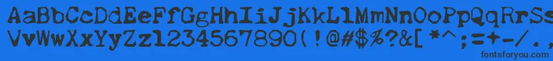 フォントThud – 黒い文字の青い背景