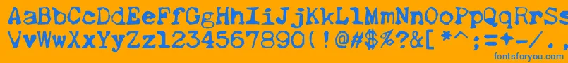 Thud Font – Blue Fonts on Orange Background