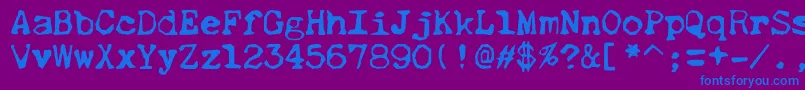フォントThud – 紫色の背景に青い文字