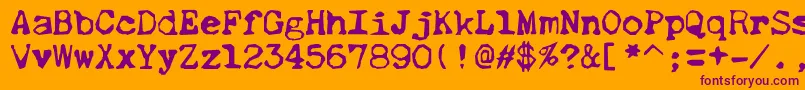 Thud Font – Purple Fonts on Orange Background