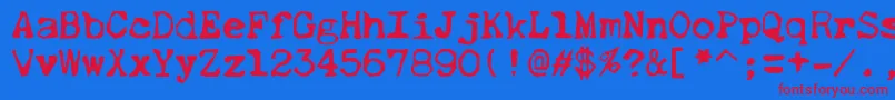 Thud-fontti – punaiset fontit sinisellä taustalla