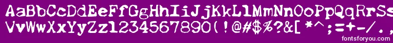 フォントThud – 紫の背景に白い文字