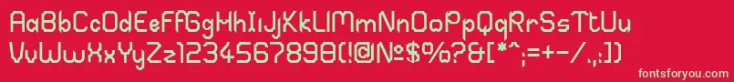 フォントSabril – 赤い背景に緑の文字