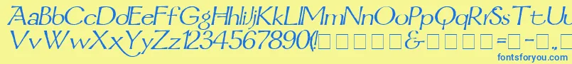 MordredItalic Font – Blue Fonts on Yellow Background