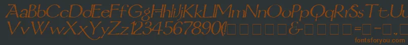 MordredItalic-fontti – ruskeat fontit mustalla taustalla