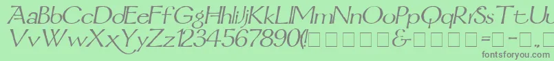 フォントMordredItalic – 緑の背景に灰色の文字