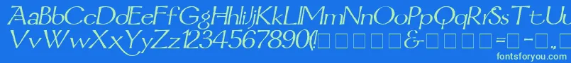 MordredItalic Font – Green Fonts on Blue Background