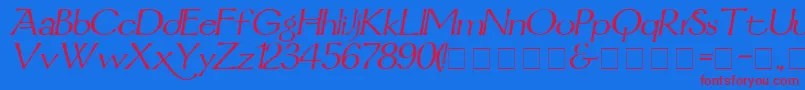 MordredItalic Font – Red Fonts on Blue Background