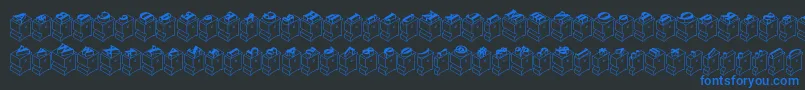 Czcionka Leadtyperightinked – niebieskie czcionki na czarnym tle