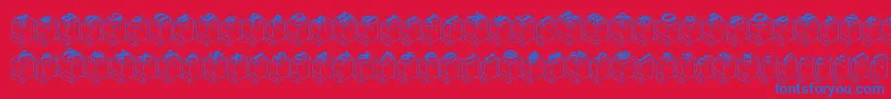 Leadtyperightinked Font – Blue Fonts on Red Background