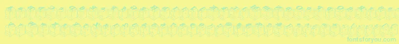 Czcionka Leadtyperightinked – zielone czcionki na żółtym tle