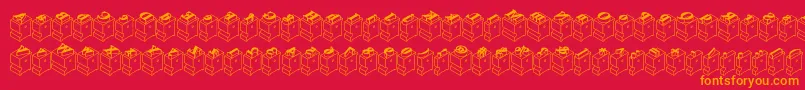 フォントLeadtyperightinked – 赤い背景にオレンジの文字