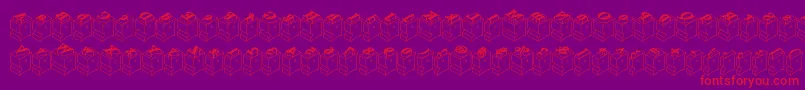 フォントLeadtyperightinked – 紫の背景に赤い文字