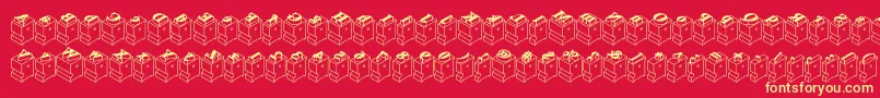 Leadtyperightinked Font – Yellow Fonts on Red Background