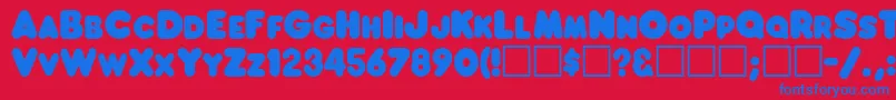 FranksRegular Font – Blue Fonts on Red Background