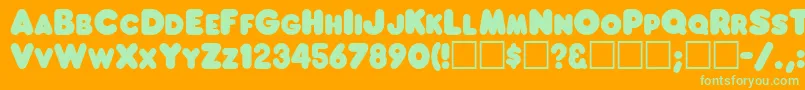 FranksRegular Font – Green Fonts on Orange Background