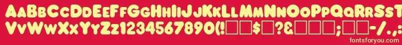 FranksRegular Font – Yellow Fonts on Red Background