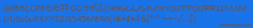 WackySushi Font – Brown Fonts on Blue Background