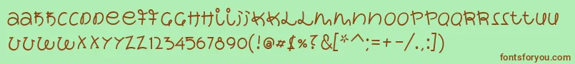 WackySushi-fontti – ruskeat fontit vihreällä taustalla