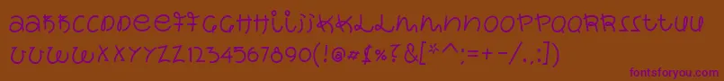WackySushi Font – Purple Fonts on Brown Background