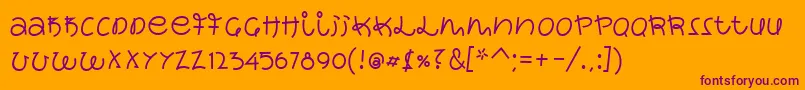 WackySushi Font – Purple Fonts on Orange Background
