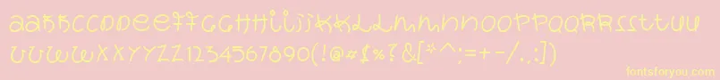 WackySushi Font – Yellow Fonts on Pink Background